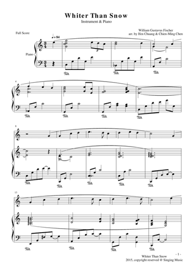 Whiter Than Snow, for Instrument and Piano (arr. Ifen Chuang, Chien-Ming Chen)