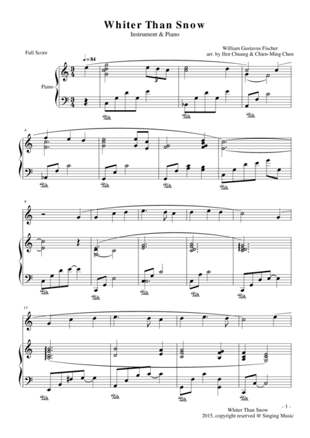 Whiter Than Snow, for Instrument and Piano (arr. Ifen Chuang, Chien-Ming Chen)