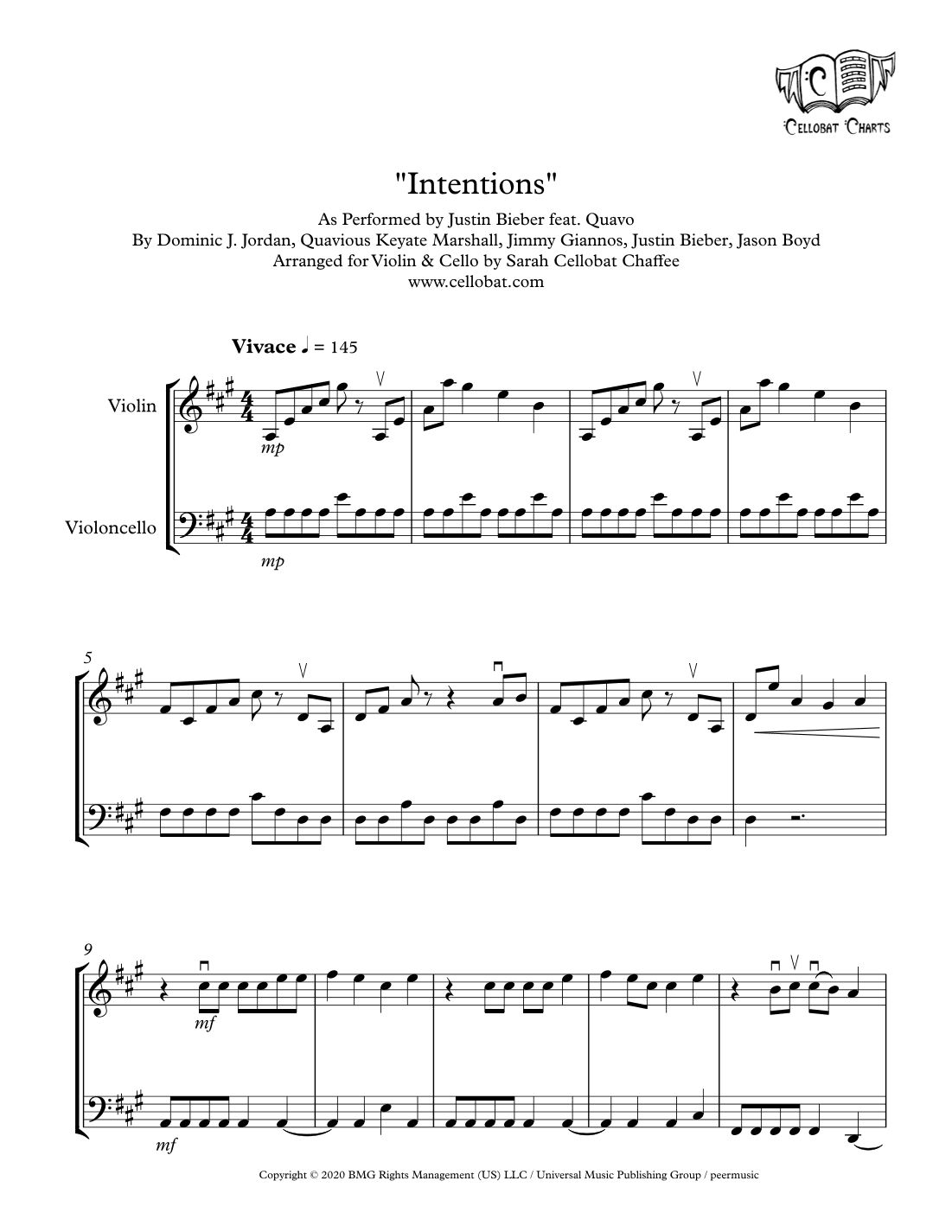 Intentions (arr. Sarah Cellobat Chaffee)