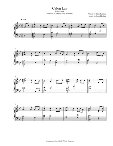 Calon Lan - Welsh Hymn - Solo Harp (arr. Sally Beaumont)