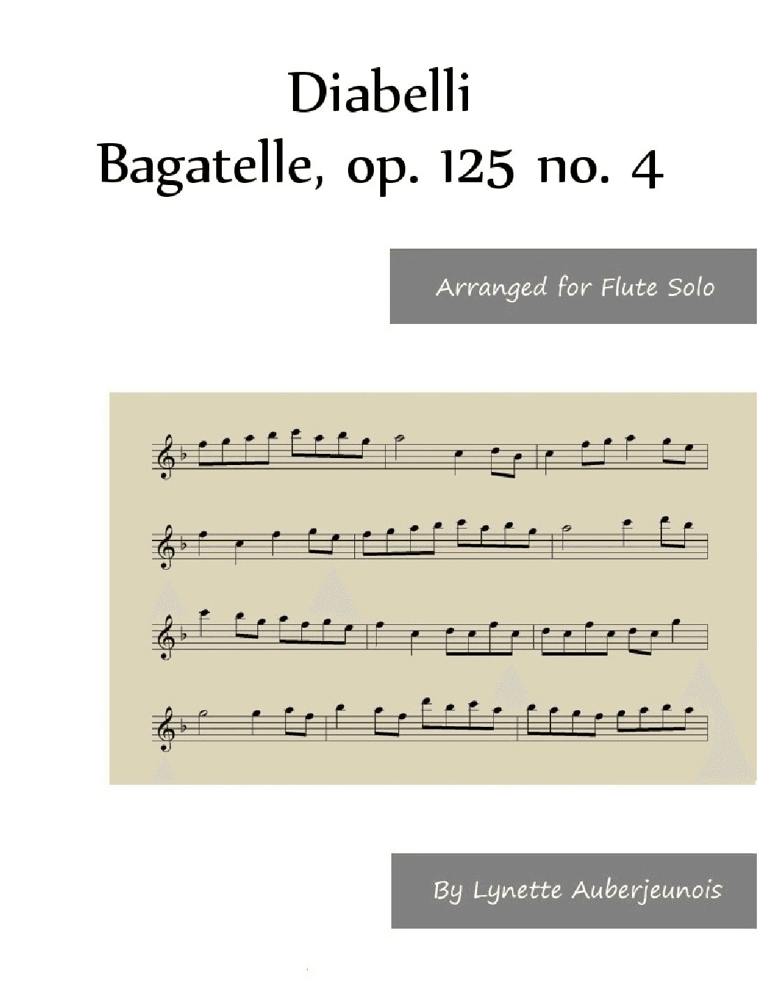 Bagatelle, op. 125 no. 4 - Flute Solo (arr. Lynette Auberjeunois)