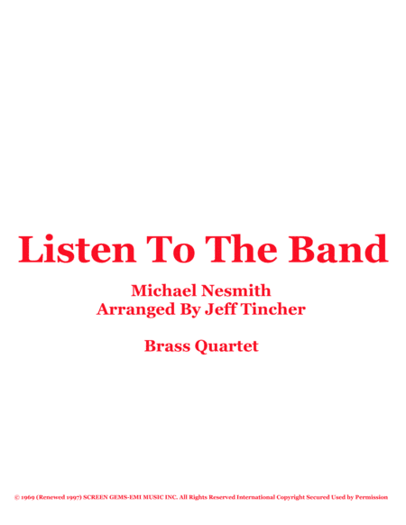 Listen To The Band (arr. Jeff Tincher)