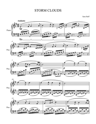 Storm Clouds - Solo for Intermediate Level Piano