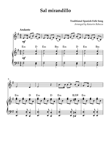 Sal mirandillo (arr. Kaiserin Rebecca)