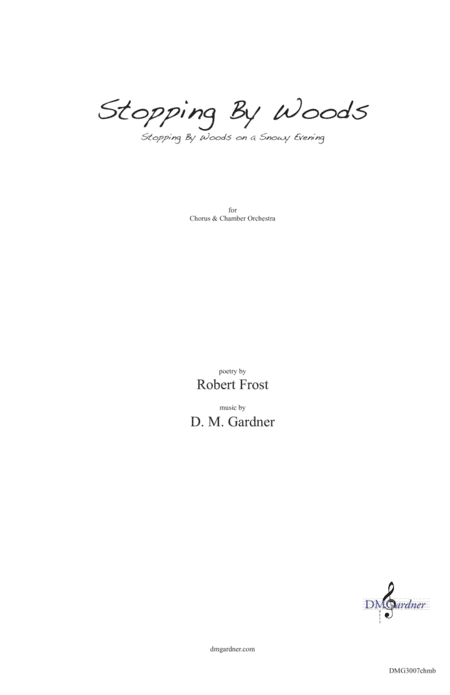 Stopping by Woods (Robert Frost) – FULL SCORE (CHAMBER ORCH)
