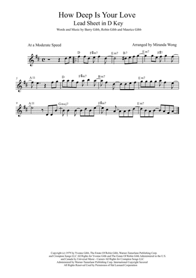 How Deep Is Your Love  from the Motion Picture SATURDAY NIGHT FEVER (arr. Miranda Wong)