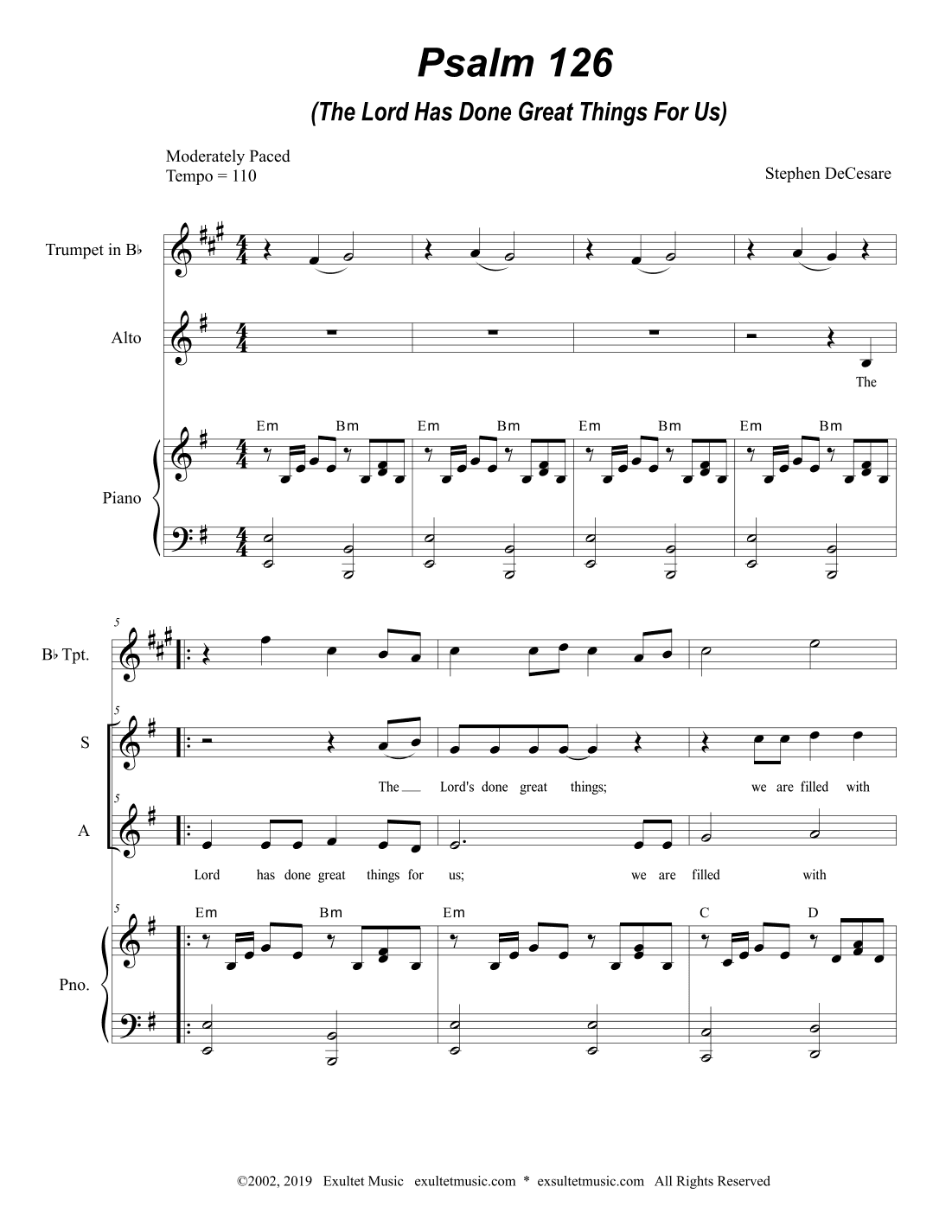 Psalm 126 (Duet for Soprano and Alto solo)