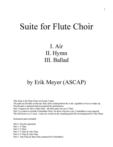 Suite for Flute Choir