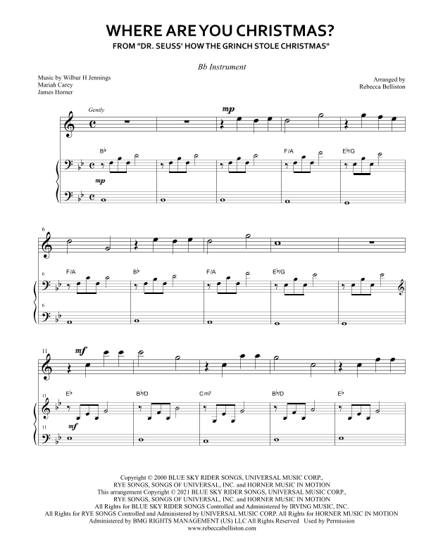 Where Are You Christmas? (arr. Rebecca Belliston)