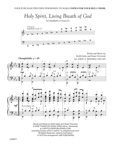 Holy Spirit, Living Breath Of God (arr. John A. Behnke)