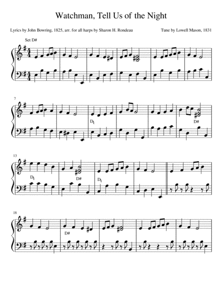 Watchman, Tell Us of the Night (arr. Sharon Hanjian Rondeau)