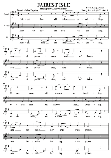 Fairest Isle A Cappella SSA (arr. Andrew Emmet)