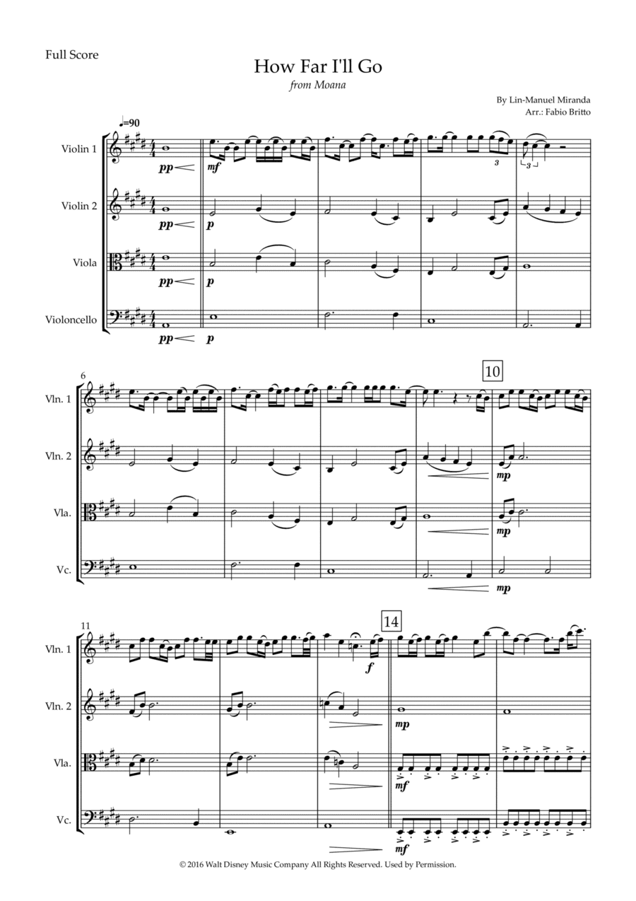 How Far I'll Go (arr. Fabio Britto)