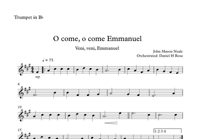 O come, o come Emmanuel - Veni, veni Emmanuel - Christmas Carol - Bb Trumpet (arr. Daniel H Rosa)