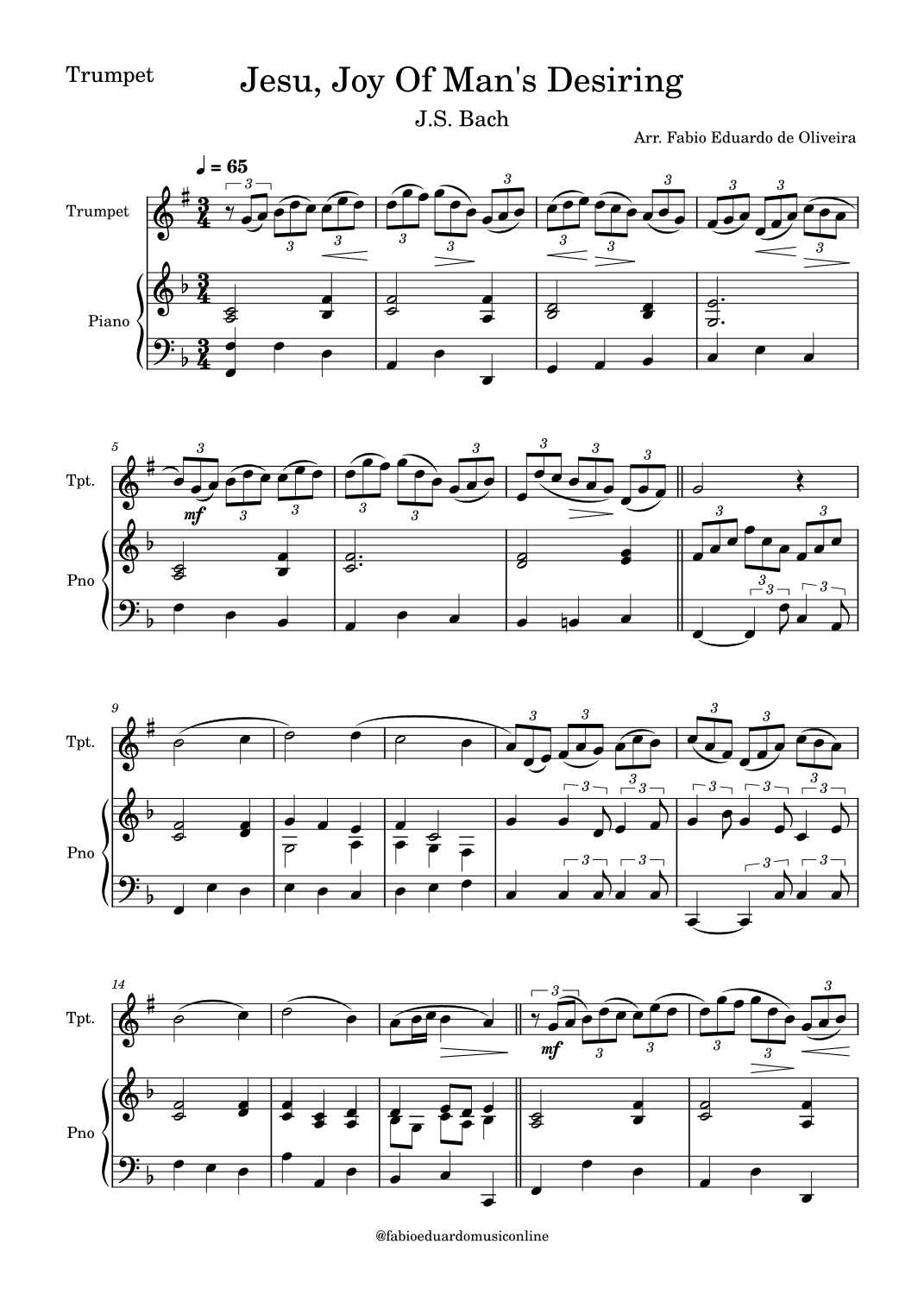 Jesu, Joy Of Men's Desiring (Bach) (arr. Fabio Eduardo de Oliveira)