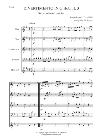 HANDEL TRIO SONATA IN G MINOR OPUS 2 No. 8 for flute, oboe & bassoon or cello (arr. Edited & arranged by Pat Spence)
