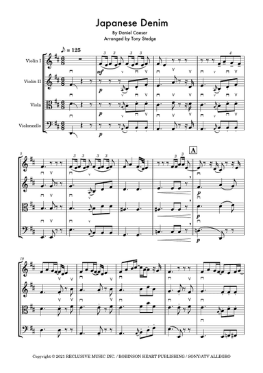 Japanese Denim (arr. Tony Stedge)