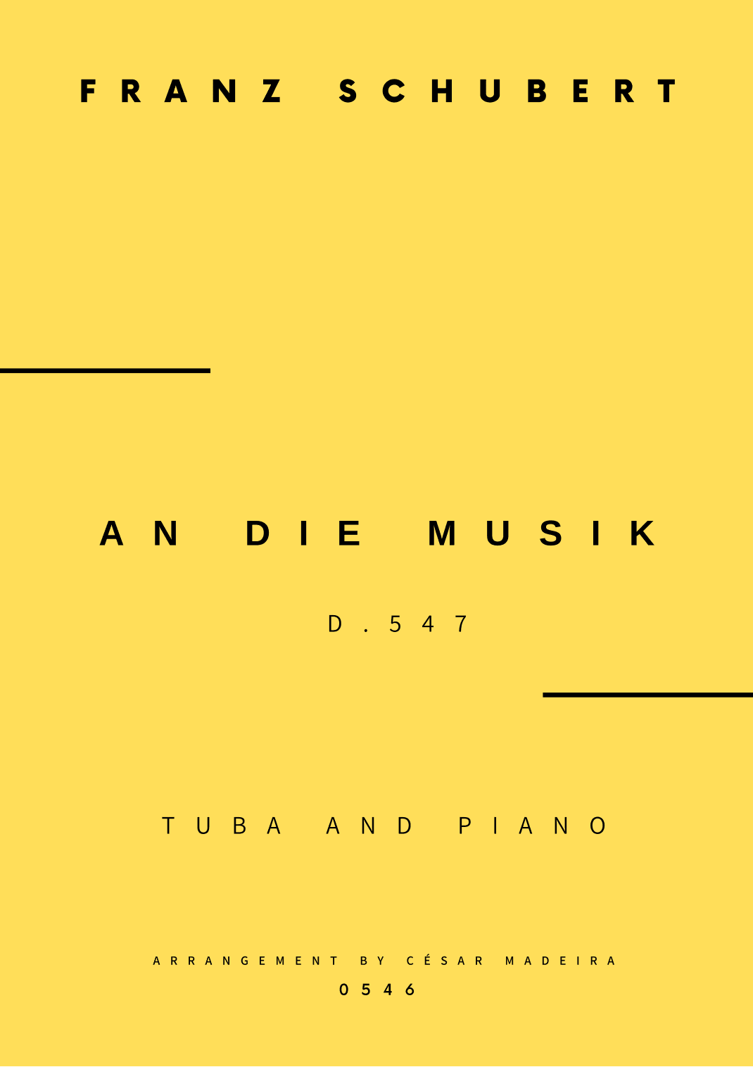 An Die Musik - Tuba and Piano (Full Score and Parts) (arr. César Madeira)