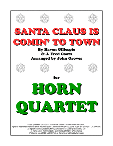 Santa Claus Is Comin' To Town (arr. John Groves)
