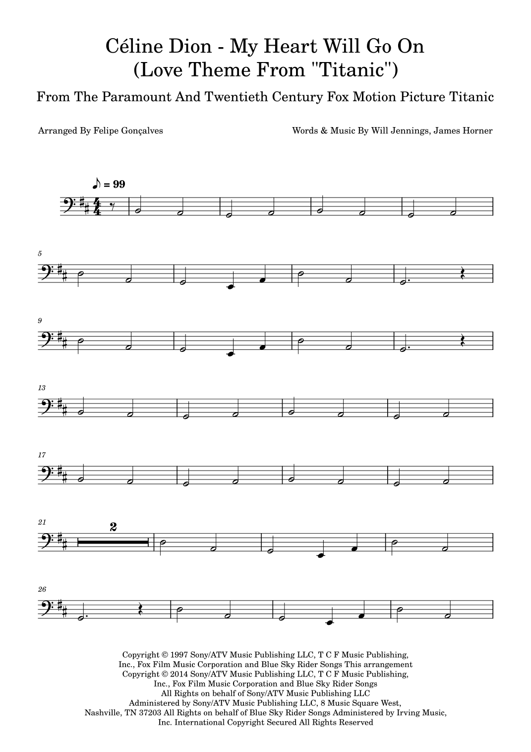 My Heart Will Go On (love Theme From 'titanic') (arr. Felipe Gonçalves)