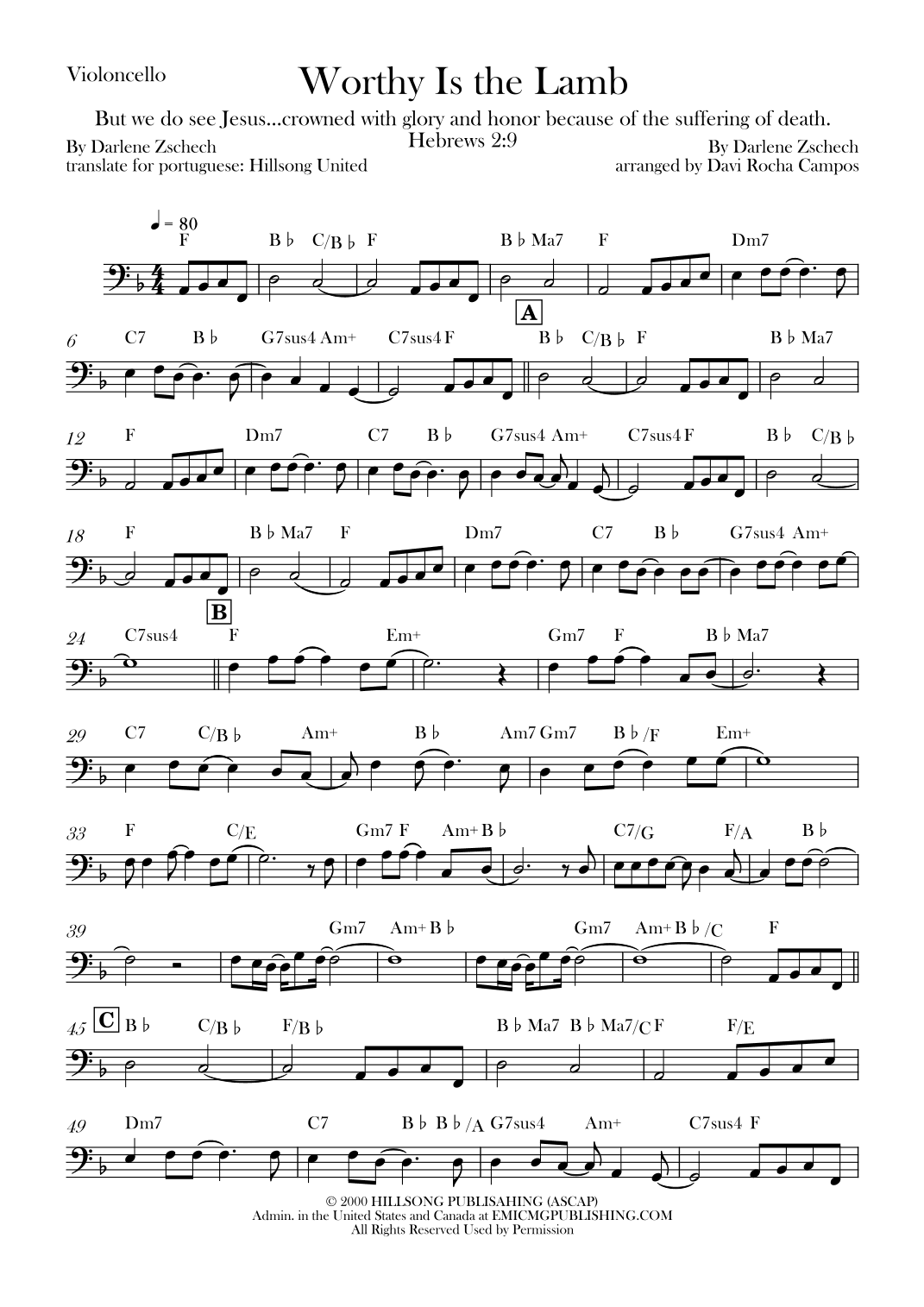 Worthy Is The Lamb (arr. Davi Rocha Campos)