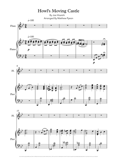 Howl's Moving Castle (arr. Matthew pyeon)