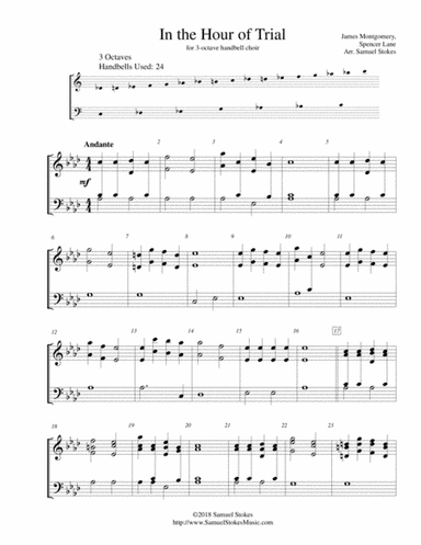 In the Hour of Trial - for 3-octave handbell choir (arr. Samuel Stokes)