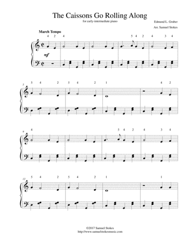 The Caissons Go Rolling Along (The Army Goes Rolling Along) - for early-intermediate piano (arr. Samuel Stokes)
