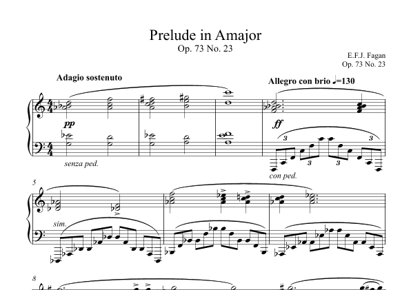Prelude in A major Op. 73 No. 23