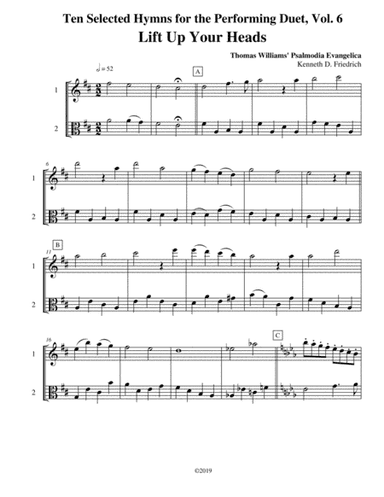 Ten Selected Hymns for the Performing Duet, Vol. 6 - violin and viola (arr. Kenneth D. Friedrich)