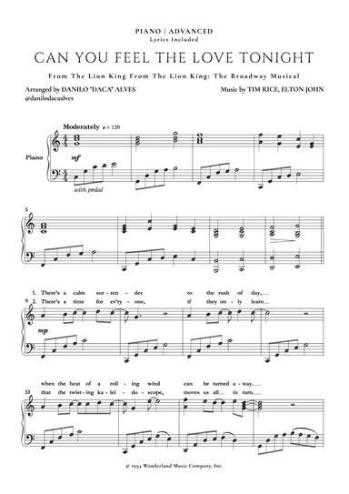 Can You Feel The Love Tonight (arr. Danilo "Daca" Alves)