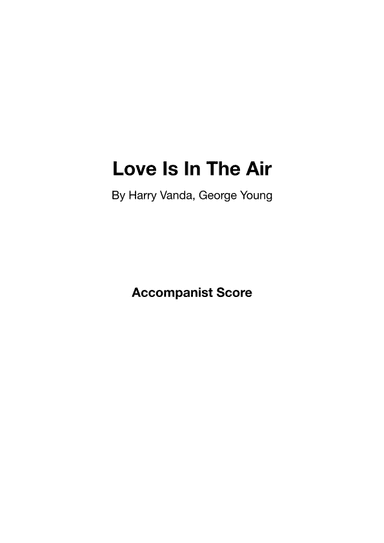Love Is In The Air (arr. Jane Edwardson)
