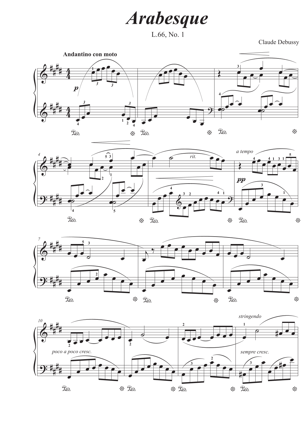 Arabesque L.66, No. 1 (arr. Avgusta Udartseva)