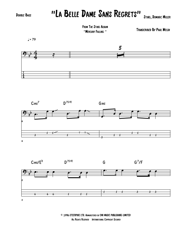La Belle Dame Sans Regrets (arr. Accubass)