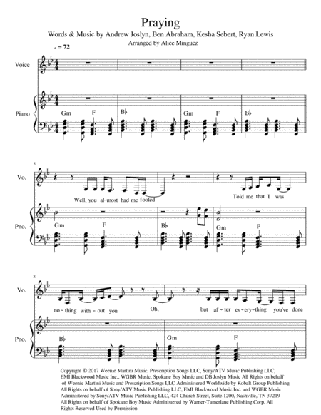 Praying (arr. Alice Minguez)