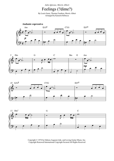 Feelings (?dime?) (arr. Kaiserin Rebecca)