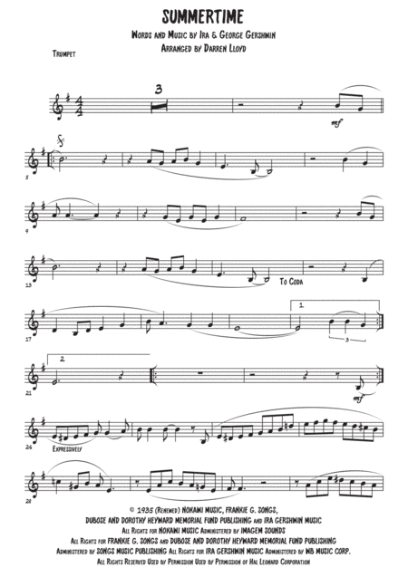 Summertime (arr. Darren Lloyd)