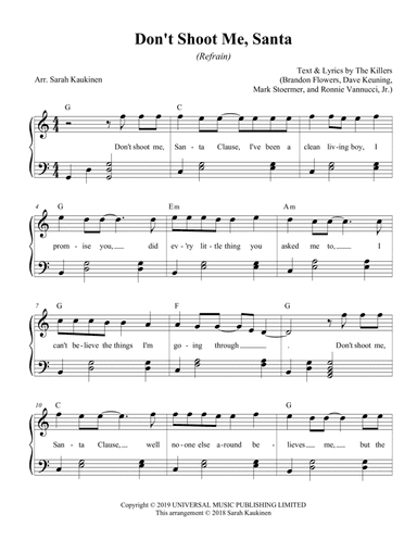 Don't Shoot Me Santa (arr. Sarah Kaukinen)