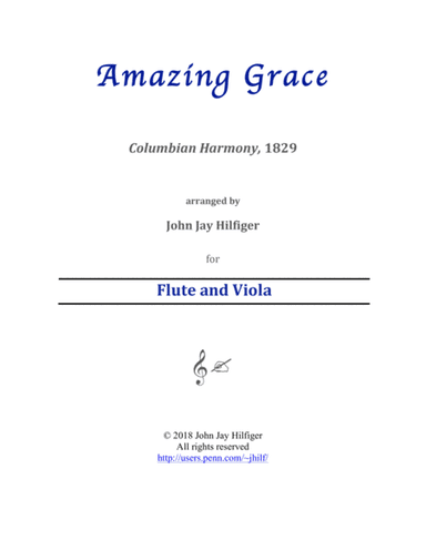 Amazing Grace for Flute and Viola (arr. John Jay Hilfiger)