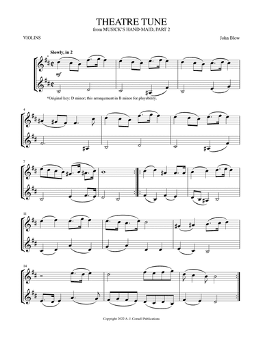 Theatre Tune (from Musick’s Hand-Maid, Part 2) (arr. Mark Phillips)