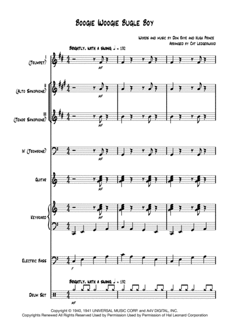 Boogie Woogie Bugle Boy (arr. Cat Ledgerwood)