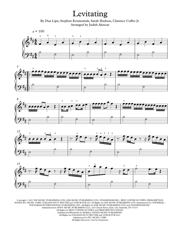 Levitating (arr. Judith Alencar)