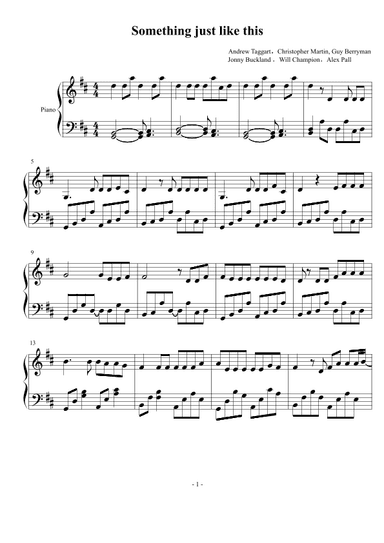 Something Just Like This (arr. Andrew Taggart)