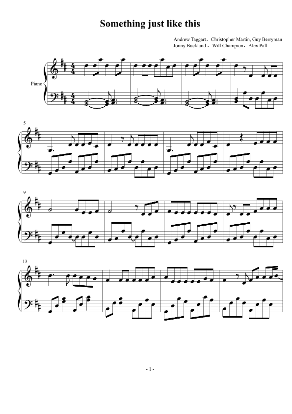 Something Just Like This (arr. Andrew Taggart)