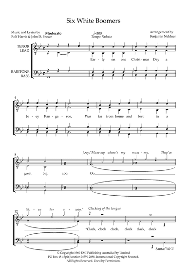 Six White Boomers (arr. Benjamin Neldner)