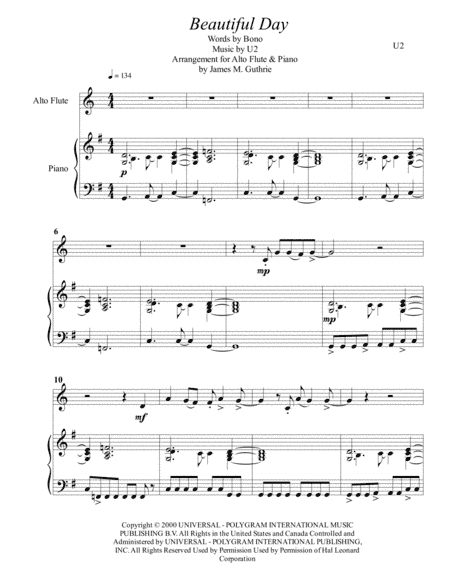 Beautiful Day (arr. James M. Guthrie, ASCAP)