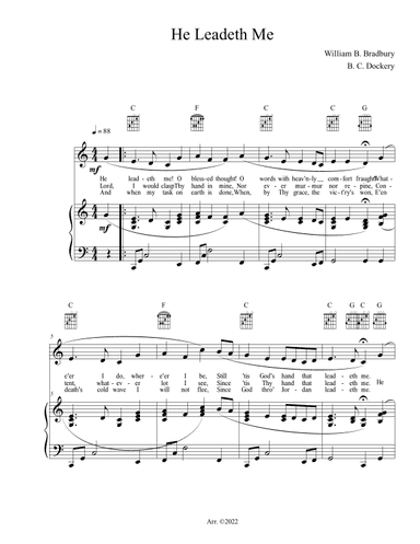 He Leadeth Me (Piano/Vocal/Guitar) (arr. B. C. Dockery)