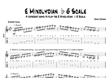 E Mixolydian b6 Scale (4 Ways to Play)