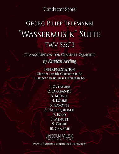 Telemann – Wassermusik Suite Complete (for Clarinet Quartet) (arr. Kenneth Abeling)