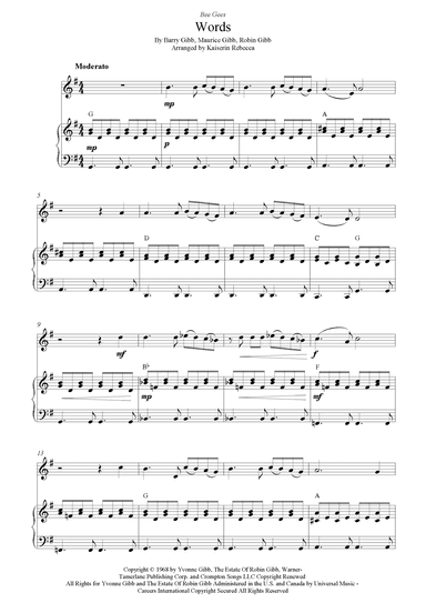 Words (arr. Kaiserin Rebecca)